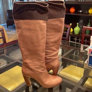 Two tone leather Mui mui boots